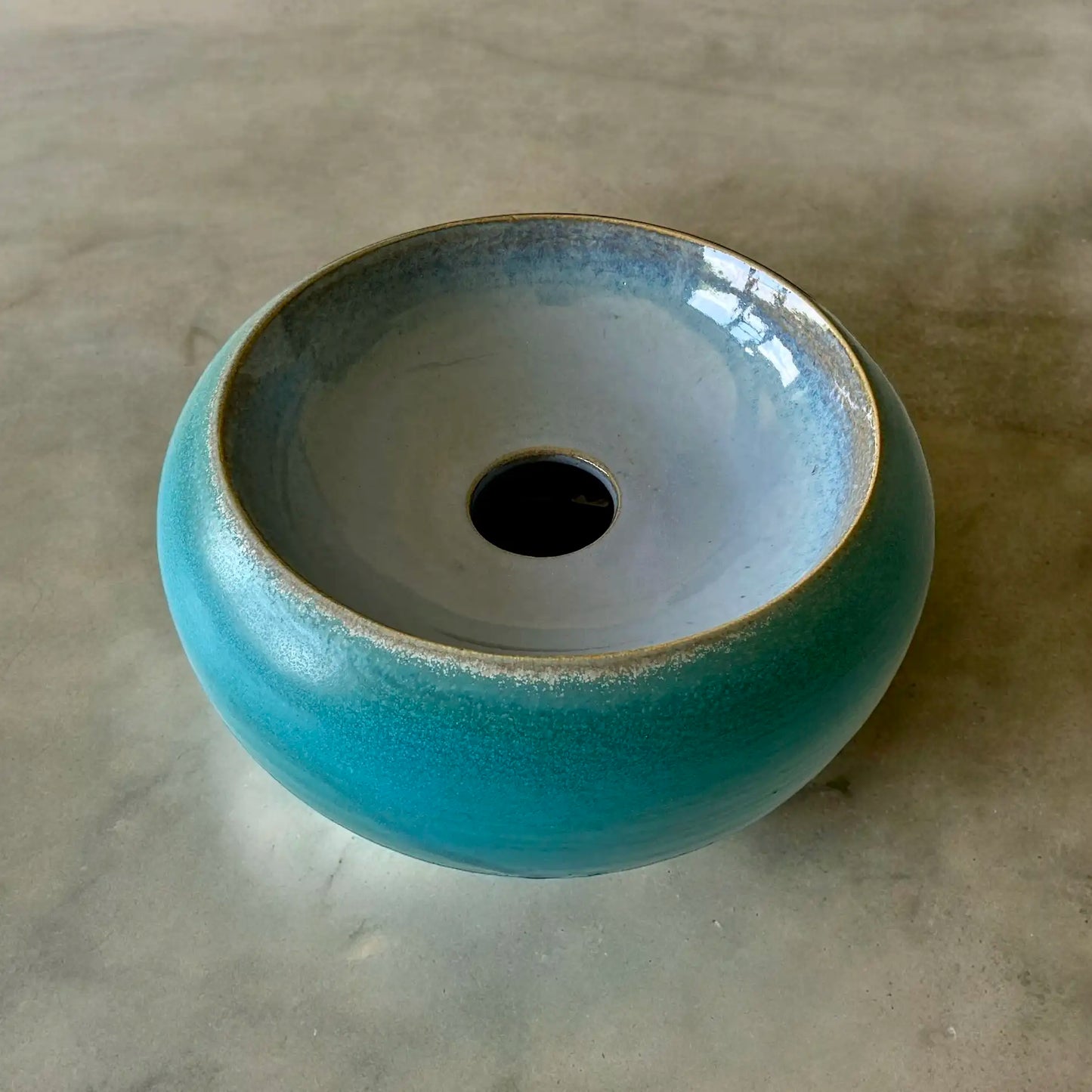 Vase turquoise - pièce décorative